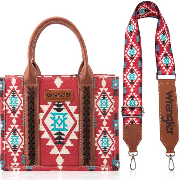 Wrangler Red Aztec Tote Purse - Picture 1 of 2